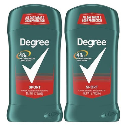 Degree Men Original Protection Antiperspirant Deodorant Sport Twin Pack – 48-Hour Sweat & Odor Control, 2.7 oz (Pack of 2)