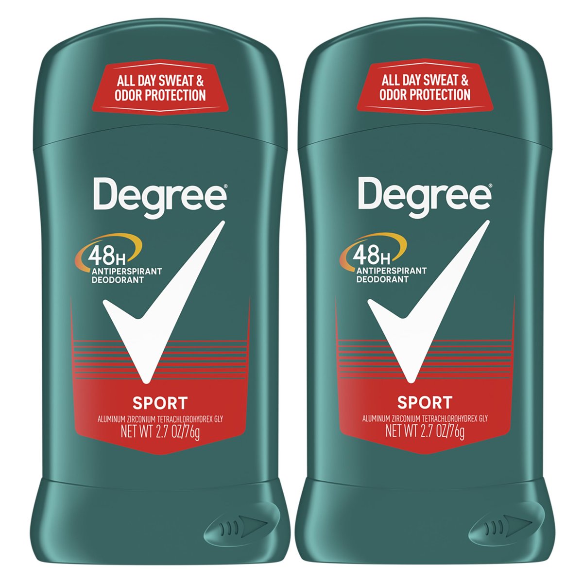 Degree Men Original Protection Antiperspirant Deodorant Sport Twin Pack – 48-Hour Sweat & Odor Control, 2.7 oz (Pack of 2) - görsel 2