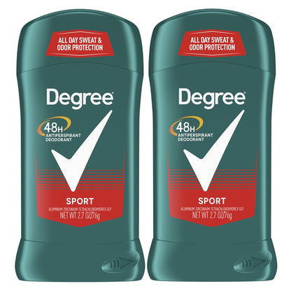 Degree Men Original Protection Antiperspirant Deodorant Sport Twin Pack – 48-Hour Sweat & Odor Control, 2.7 oz (Pack of 2)