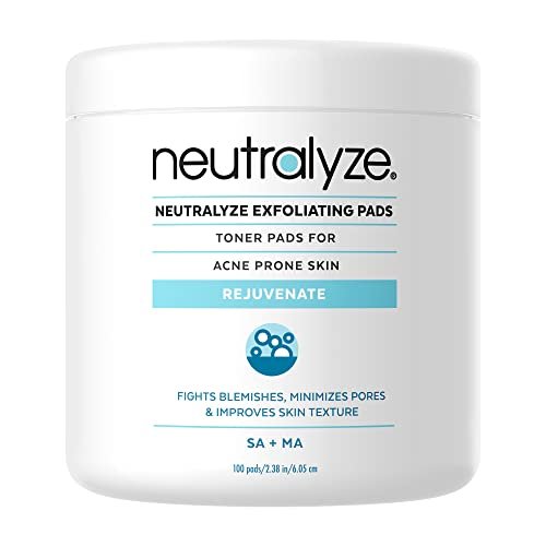 Neutralyze Exfoliating Acne Treatment Wipes - Maximum Strength Textured Acne Pads with Mandelic Acid & Salicylic Acid for Face & Body - All Skin Types, Teens & Adults (100 Wipes) Avelisse