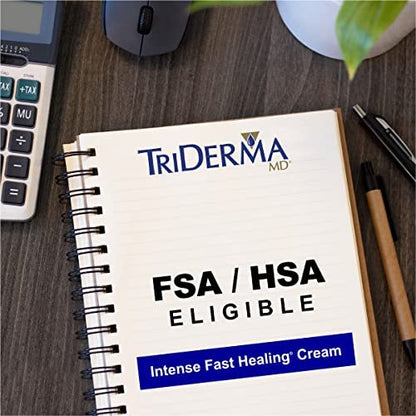 TriDerma Intense Fast Skin Healing Cream – 4 oz Tube for Hard-to-Heal Skin Irritations, Sores, Rashes, Dry Cracked Hands, Cuts, Chafing, Burns, Scrapes – FSA Eligible First Aid Essential Avelisse