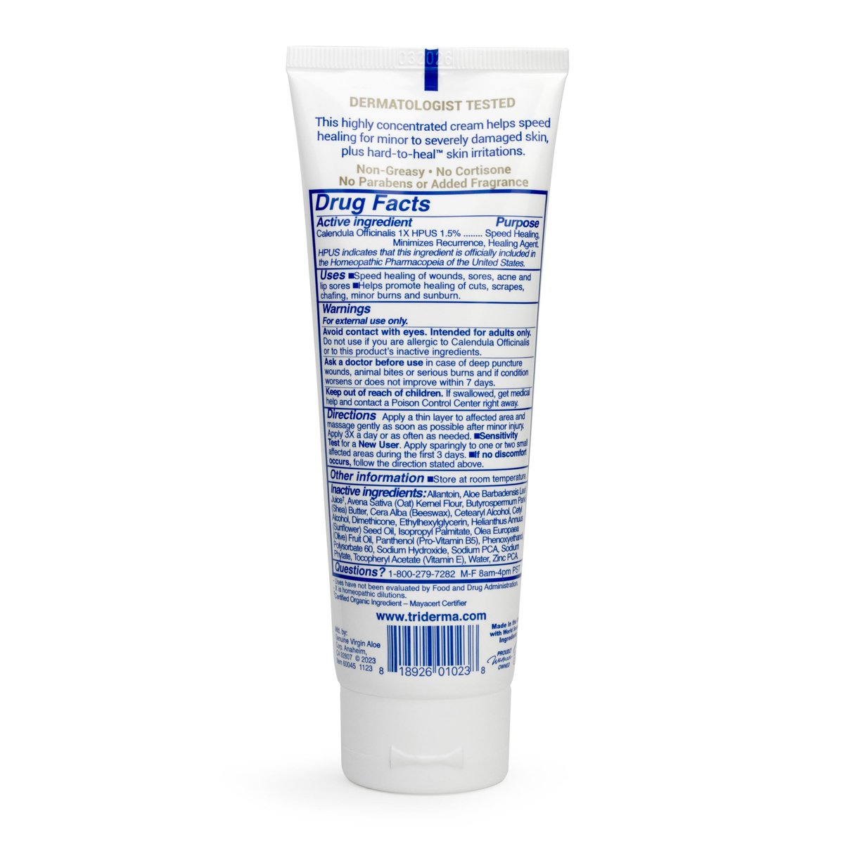 TriDerma Intense Fast Skin Healing Cream – 4 oz Tube for Hard-to-Heal Skin Irritations, Sores, Rashes, Dry Cracked Hands, Cuts, Chafing, Burns, Scrapes – FSA Eligible First Aid Essential Avelisse