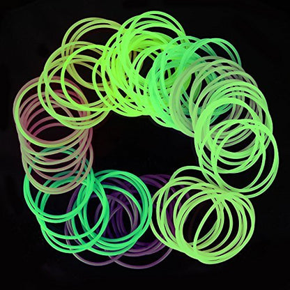 Senkary 120-Piece Silicone Jelly Bracelets - Glow Neon 80s Rubber Bracelets Gel Gummy Elastic Hair Ties for Adults, Women, Kids, Girls, Party Favors (10 Colors) Avelisse