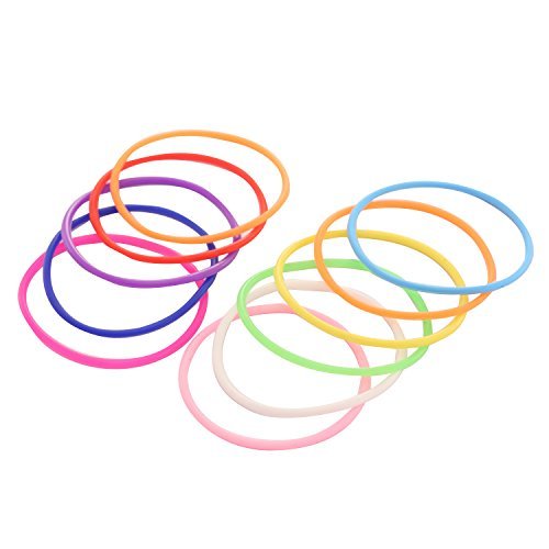 Senkary 120-Piece Silicone Jelly Bracelets - Glow Neon 80s Rubber Bracelets Gel Gummy Elastic Hair Ties for Adults, Women, Kids, Girls, Party Favors (10 Colors) Avelisse