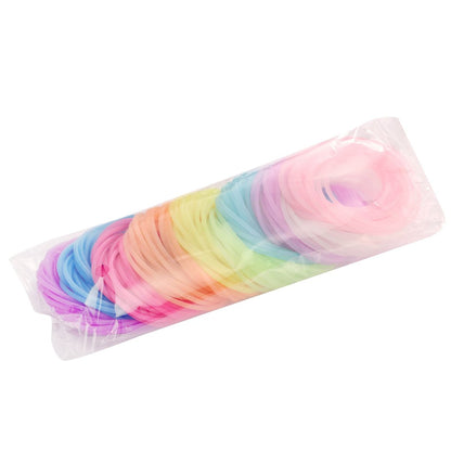Senkary 120-Piece Silicone Jelly Bracelets - Glow Neon 80s Rubber Bracelets Gel Gummy Elastic Hair Ties for Adults, Women, Kids, Girls, Party Favors (10 Colors) Avelisse