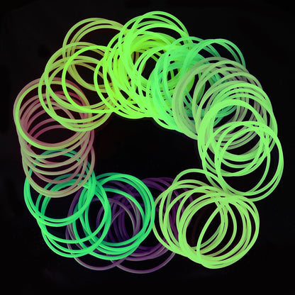 Senkary 120-Piece Silicone Jelly Bracelets - Glow Neon 80s Rubber Bracelets Gel Gummy Elastic Hair Ties for Adults, Women, Kids, Girls, Party Favors (10 Colors) Avelisse