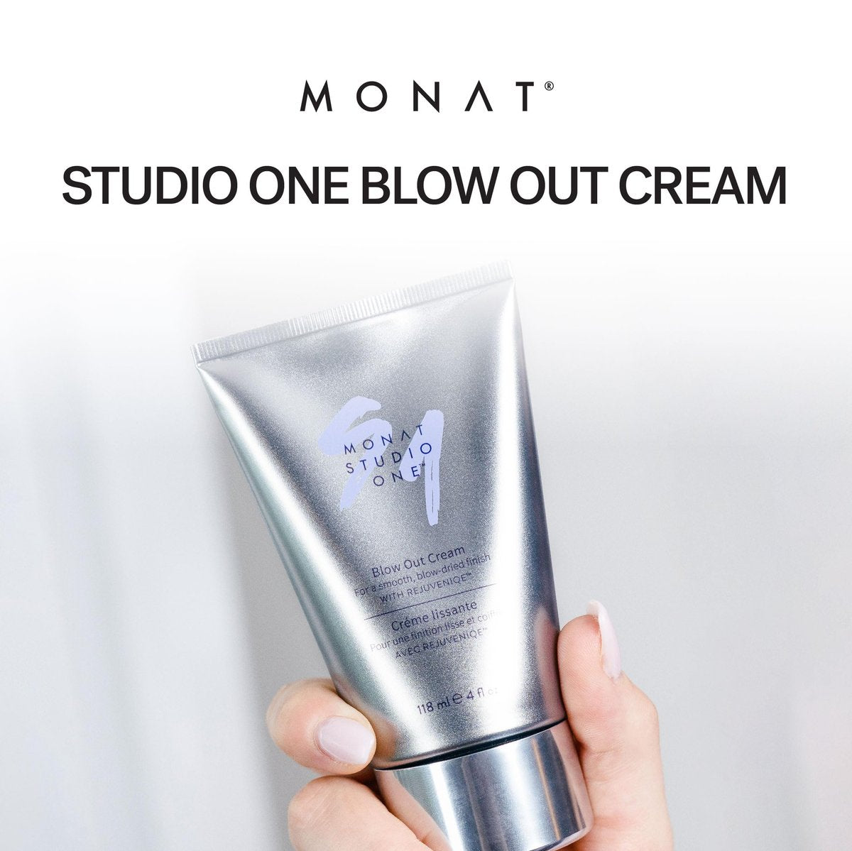 MONAT Studio One Blow Out Cream - Anti Frizz Thermal Protectant for Smooth, Soft Hair (4 fl oz) Avelisse