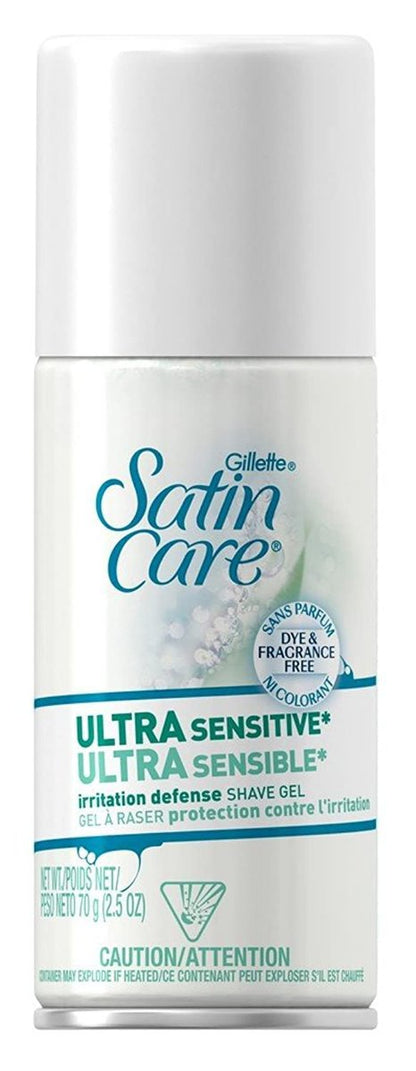 Gillette Satin Care Ultra Sensitive Irritation Defense Shave Gel, 2.5 oz – Gentle Shave for Sensitive Skin Avelisse