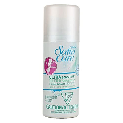 Gillette Satin Care Ultra Sensitive Irritation Defense Shave Gel, 2.5 oz – Gentle Shave for Sensitive Skin Avelisse