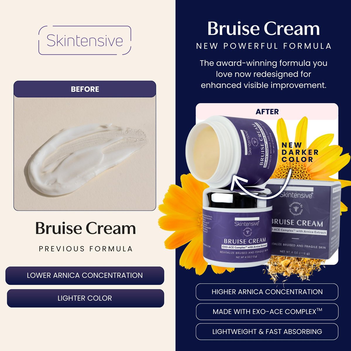 SKINTENSIVE Arnica Bruise Cream for Thin Skin - Moisturizing Arnica Cream with Vitamin K, C, and E for Skin Renewal, 4 oz - görsel 4