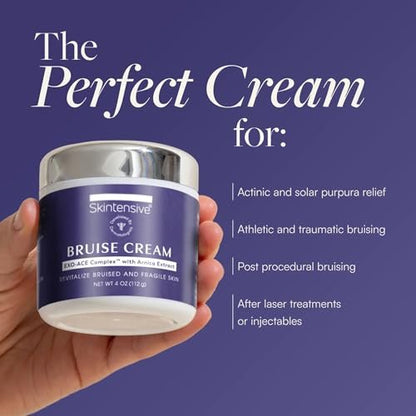 SKINTENSIVE Arnica Bruise Cream for Thin Skin - Moisturizing Arnica Cream with Vitamin K, C, and E for Skin Renewal, 4 oz