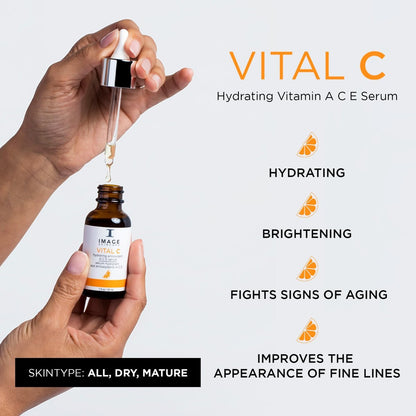 IMAGE Skincare VITAL C Hydrating Vitamin A C E Serum – Brightening Complex for Radiant Skin, 1 fl oz Avelisse