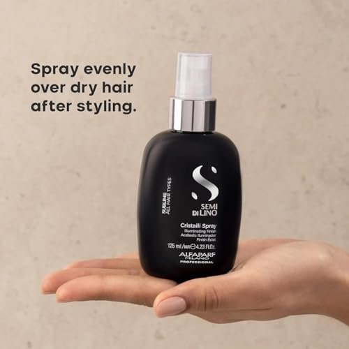 ALFAPARF MILANO Semi di Lino Sublime Cristalli Smoothing Finishing Spray - Lightweight Hair Oil Serum for Gloss and Shine (4.23 fl oz) Avelisse