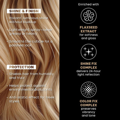 ALFAPARF MILANO Semi di Lino Sublime Cristalli Smoothing Finishing Spray - Lightweight Hair Oil Serum for Gloss and Shine (4.23 fl oz) Avelisse