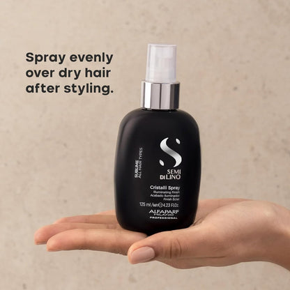 ALFAPARF MILANO Semi di Lino Sublime Cristalli Smoothing Finishing Spray - Lightweight Hair Oil Serum for Gloss and Shine (4.23 fl oz) Avelisse