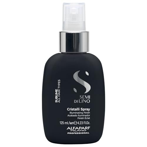 ALFAPARF MILANO Semi di Lino Sublime Cristalli Smoothing Finishing Spray - Lightweight Hair Oil Serum for Gloss and Shine (4.23 fl oz) Avelisse