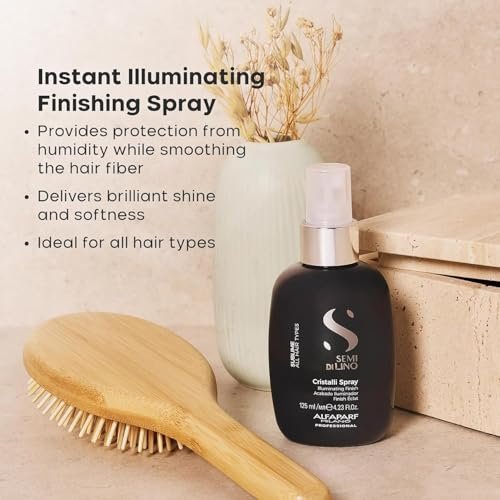 ALFAPARF MILANO Semi di Lino Sublime Cristalli Smoothing Finishing Spray - Lightweight Hair Oil Serum for Gloss and Shine (4.23 fl oz) Avelisse