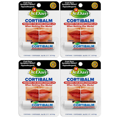 Dr. Dan's Cortibalm 4-Pack – Healing Lip Balm for Severely Dry, Cracked & Chapped Lips – Men, Women & Children Avelisse