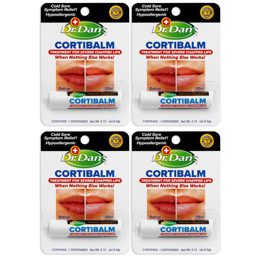 Dr. Dan's Cortibalm 4-Pack – Healing Lip Balm for Severely Dry, Cracked & Chapped Lips – Men, Women & Children Avelisse