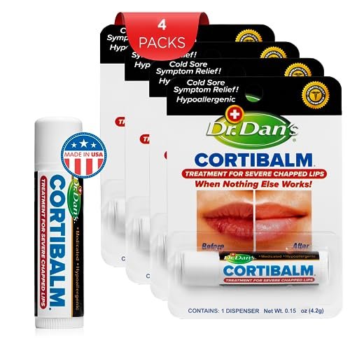 Dr. Dan's Cortibalm 4-Pack – Healing Lip Balm for Severely Dry, Cracked & Chapped Lips – Men, Women & Children Avelisse