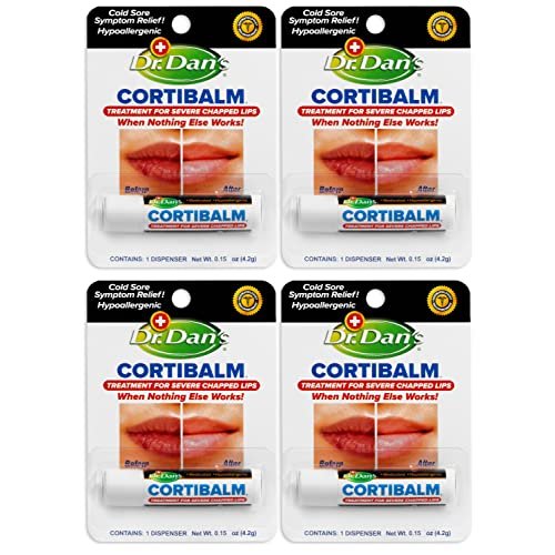 Dr. Dan's Cortibalm 4-Pack – Healing Lip Balm for Severely Dry, Cracked & Chapped Lips – Men, Women & Children Avelisse