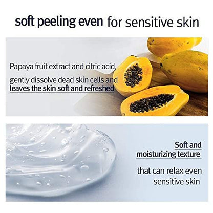 Pyunkang Yul Peeling Gel - Mild Face Scrub with Papaya & AHA, Zero-Irritation Korean Exfoliator, 3.4 Fl Oz Avelisse