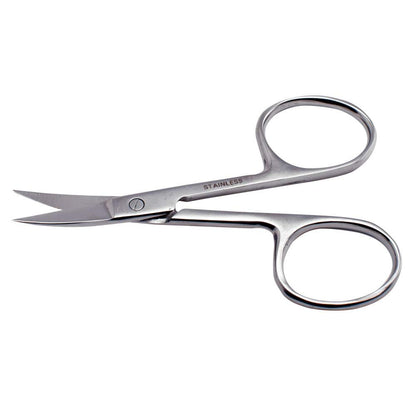 FEITA Mini Stainless Steel Eyebrow Scissors - Curved Small Grooming Scissors for Brow, Lash, Nose Hair, Mustache, Nail, Craft