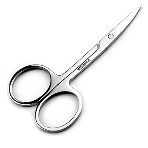FEITA Mini Stainless Steel Eyebrow Scissors - Curved Small Grooming Scissors for Brow, Lash, Nose Hair, Mustache, Nail, Craft - görsel 2