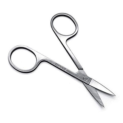 FEITA Mini Stainless Steel Eyebrow Scissors - Curved Small Grooming Scissors for Brow, Lash, Nose Hair, Mustache, Nail, Craft