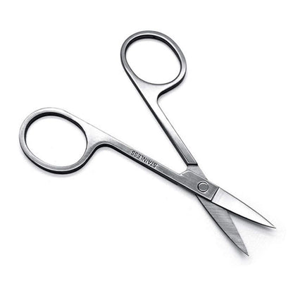 FEITA Mini Stainless Steel Eyebrow Scissors - Curved Small Grooming Scissors for Brow, Lash, Nose Hair, Mustache, Nail, Craft