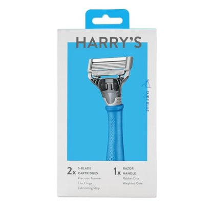 Harry's Original Razors for Men - 5-Blade Cartridges, German Engineered - Surf Blue Edition