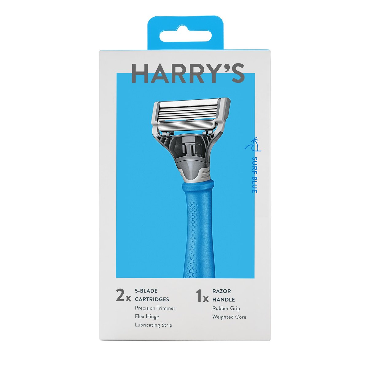 Harry's Original Razors for Men - 5-Blade Cartridges, German Engineered - Surf Blue Edition - görsel 1