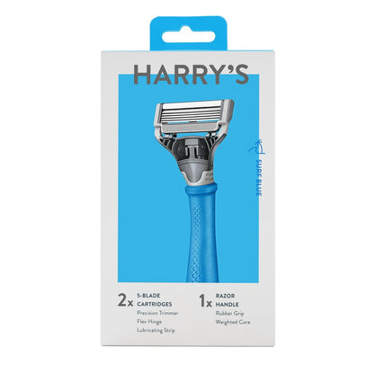 Harry's Original Razors for Men - 5-Blade Cartridges, German Engineered - Surf Blue Edition
