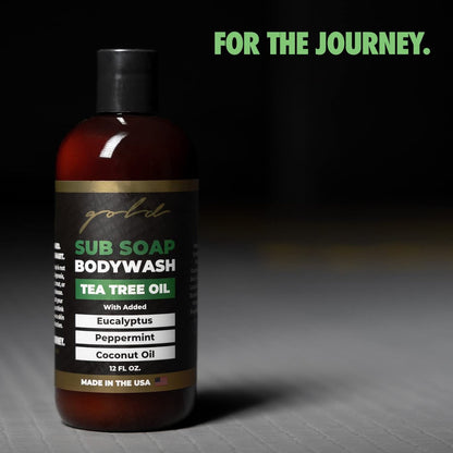Gold BJJ Submission Soap Body Wash – Tea Tree Oil Shower Gel for Jiu Jitsu, Wrestling, MMA & Boxing Avelisse