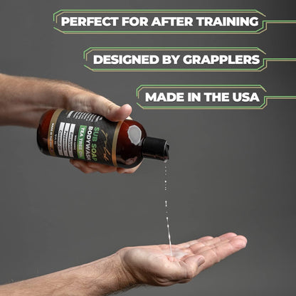 Gold BJJ Submission Soap Body Wash – Tea Tree Oil Shower Gel for Jiu Jitsu, Wrestling, MMA & Boxing Avelisse