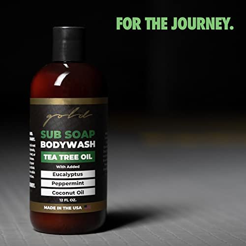 Gold BJJ Submission Soap Body Wash – Tea Tree Oil Shower Gel for Jiu Jitsu, Wrestling, MMA & Boxing Avelisse