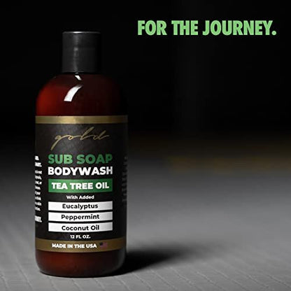 Gold BJJ Submission Soap Body Wash – Tea Tree Oil Shower Gel for Jiu Jitsu, Wrestling, MMA & Boxing Avelisse