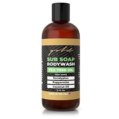 Gold BJJ Submission Soap Body Wash – Tea Tree Oil Shower Gel for Jiu Jitsu, Wrestling, MMA & Boxing Avelisse