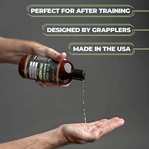 Gold BJJ Submission Soap Body Wash – Tea Tree Oil Shower Gel for Jiu Jitsu, Wrestling, MMA & Boxing Avelisse