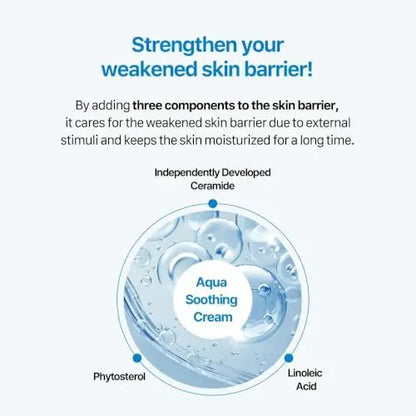 Real Barrier Aqua Soothing Cream 1.7 Fl Oz - Hyaluronic Acid Face Moisturizer for Sensitive, Dry Skin with Chamomile Extract - Korean Skincare Redness Relief Avelisse