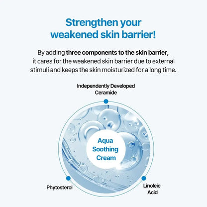Real Barrier Aqua Soothing Cream 1.7 Fl Oz - Hyaluronic Acid Face Moisturizer for Sensitive, Dry Skin with Chamomile Extract - Korean Skincare Redness Relief Avelisse