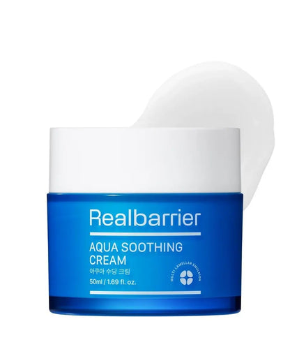 Real Barrier Aqua Soothing Cream 1.7 Fl Oz - Hyaluronic Acid Face Moisturizer for Sensitive, Dry Skin with Chamomile Extract - Korean Skincare Redness Relief Avelisse