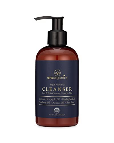 Era Organics USDA Organic Men's Face Wash - Nourishing & Hydrating Facial and Body Cleanser for Smoother Skin Avelisse
