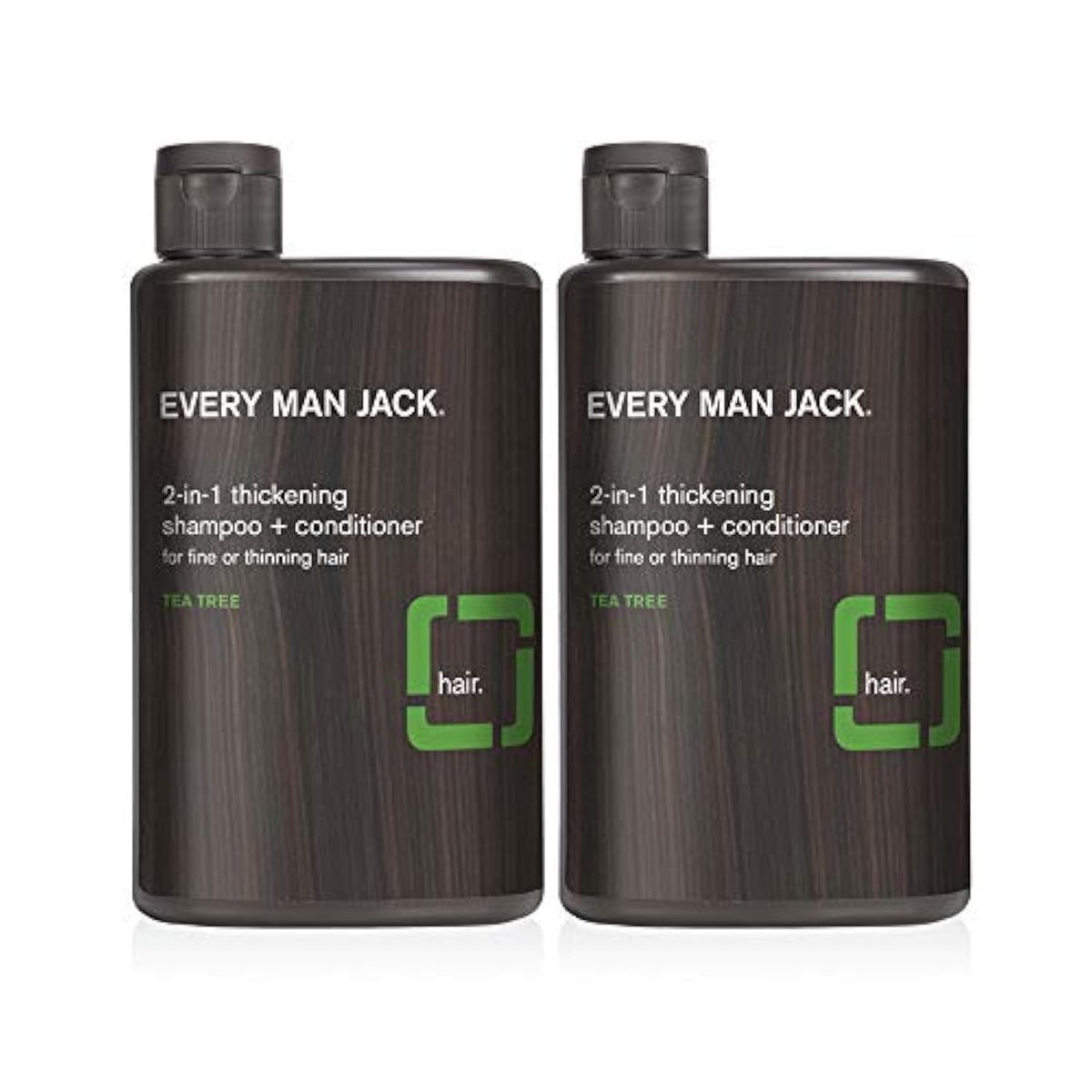 Every Man Jack 2-in-1 Thickening Shampoo + Conditioner - Twin Pack, 13.5 Fl Oz Each - Naturally Derived with Coconut, Aloe & Tea Tree Oil Avelisse