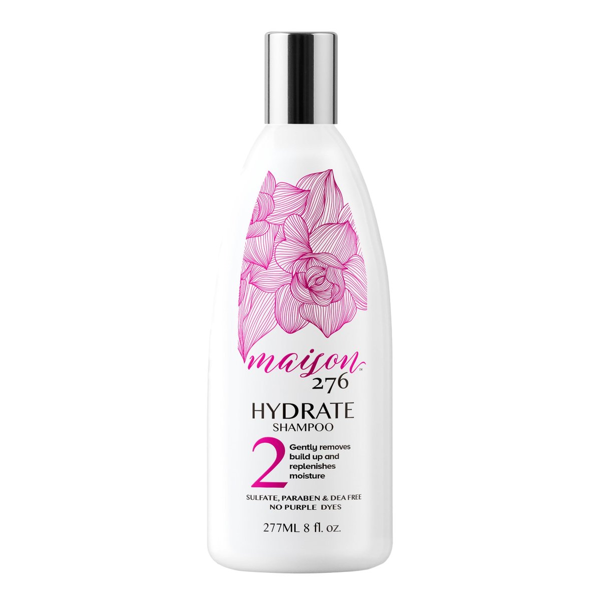 Maison 276 HYDRATE Shampoo for Grey & Silver Hair – Deep Hydration, Gentle Cleanse, No Purple Dyes, Plant-Based Care for Naturally Grey Hair, Sulfate-Free, 8 oz Avelisse