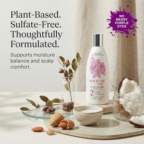 Maison 276 HYDRATE Shampoo for Grey & Silver Hair – Deep Hydration, Gentle Cleanse, No Purple Dyes, Plant-Based Care for Naturally Grey Hair, Sulfate-Free, 8 oz Avelisse