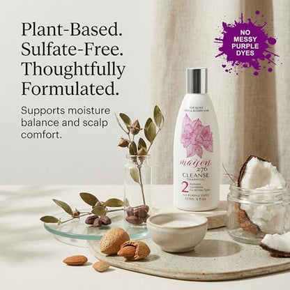 Maison 276 HYDRATE Shampoo for Grey & Silver Hair – Deep Hydration, Gentle Cleanse, No Purple Dyes, Plant-Based Care for Naturally Grey Hair, Sulfate-Free, 8 oz Avelisse