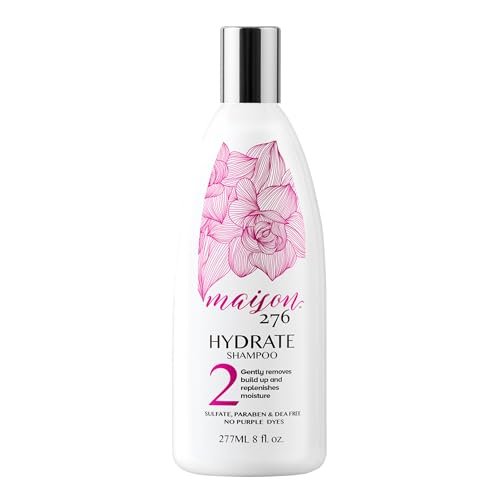 Maison 276 HYDRATE Shampoo for Grey & Silver Hair – Deep Hydration, Gentle Cleanse, No Purple Dyes, Plant-Based Care for Naturally Grey Hair, Sulfate-Free, 8 oz Avelisse