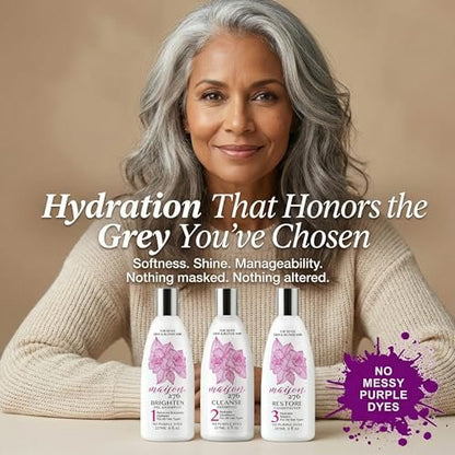 Maison 276 HYDRATE Shampoo for Grey & Silver Hair – Deep Hydration, Gentle Cleanse, No Purple Dyes, Plant-Based Care for Naturally Grey Hair, Sulfate-Free, 8 oz Avelisse