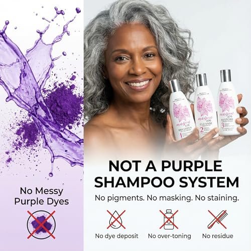 Maison 276 Pre-Shampoo, Shampoo & Conditioner for Silver, Gray & Blonde Hair - 3-Step Tone-Brightening System, Neutralizes Brassiness, Sulfate-Free, 3x 8 oz Bottles Avelisse